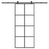 vidaXL Sliding Door with Hardware Set 90x205 cm ESG Glass&Aluminium