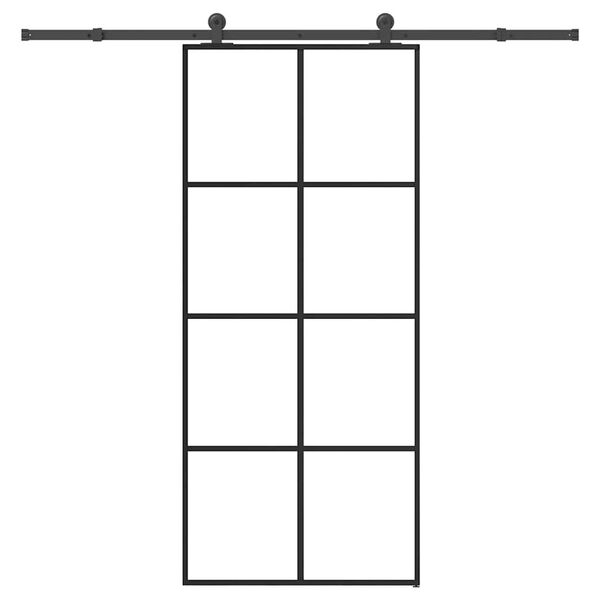 vidaXL Sliding Door with Hardware Set 90x205 cm ESG Glass&Aluminium