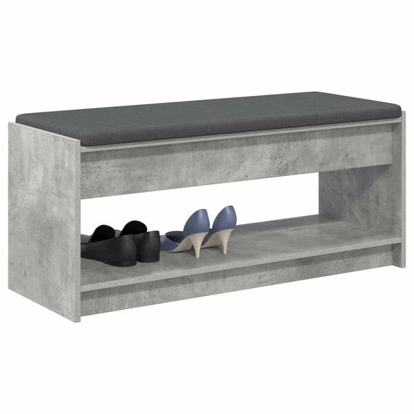 vidaXL Hall Bench with Cushion Concrete Grey 103 x 38 x 45 cm