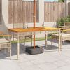 vidaXL Garden Table Beige 140x80x75 cm Poly Rattan Acacia Wood