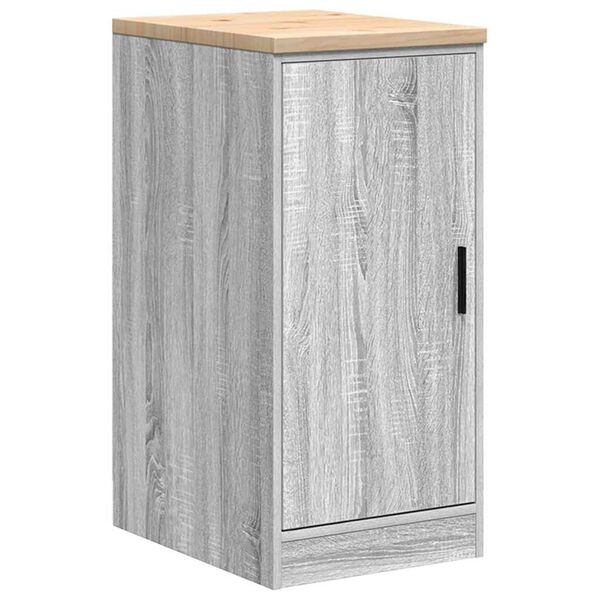 vidaXL Garage Storage Cabinet Grey Sonoma 40x51x85 cm Solid Wood Pine