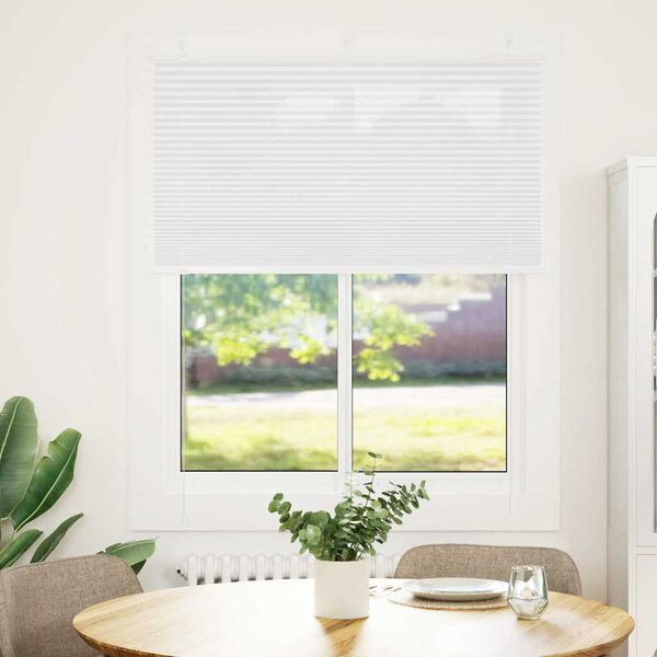 vidaXL Pleated Blind White 110x100 cm Fabric Width 109.4 cm Polyester