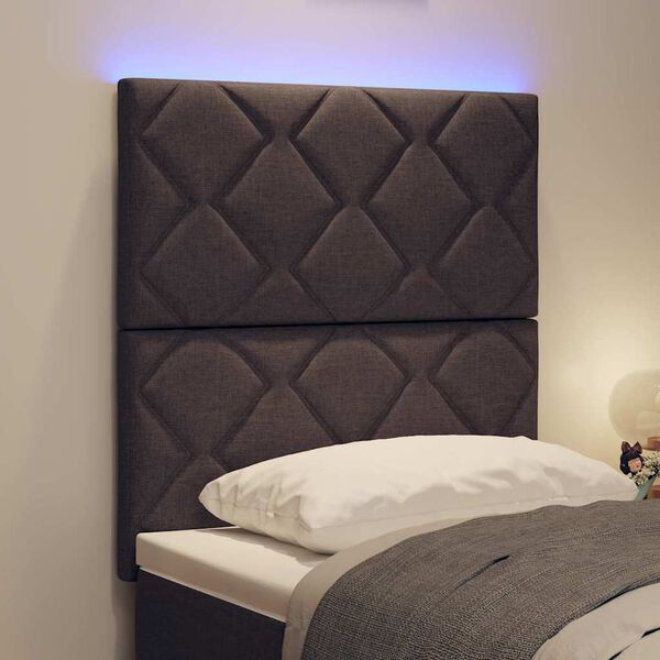 vidaXL Headboard with LED Strip Lights Light Grey 80 cm Fabric
