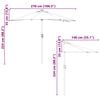 vidaXL Garden Parasol Taupe 294 x 150 x 223 cm Polyester and Steel