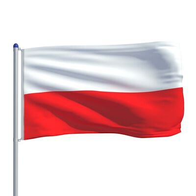 vidaXL Poland Flag and Pole Aluminium 6 m