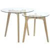 vidaXL Side Table Set 2 pcs Tempered Glass