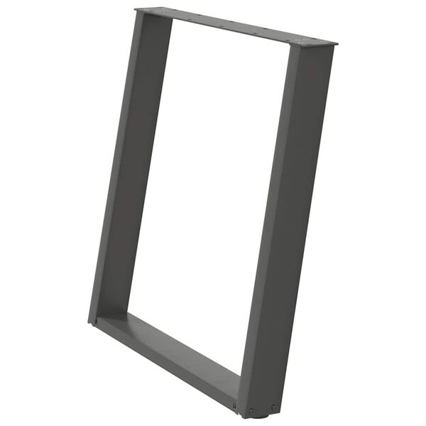 vidaXL Dining Table Legs U-Shaped 2 pcs Anthracite 80x(72-73) cm Steel