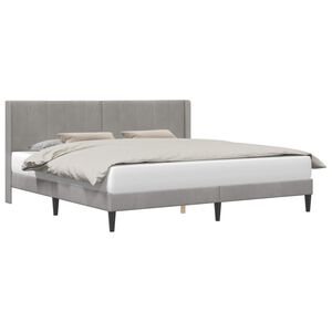 vidaXL Bed Frame with Headboard Light Grey 180 x 200 cm Velvet