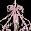 vidaXL Ceiling Lamp with Beads Pink Round E14