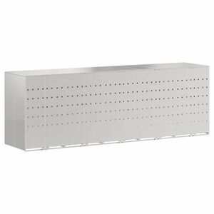 vidaXL Wheelie Bin Storage for 5 Bins Stainless Steel Silver