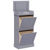 vidaXL Shoe Cabinet Grey 50x28x98 cm Paulownia Wood