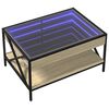 vidaXL Coffee Table with Infinity LED Sonoma Oak 70x50x38 cm