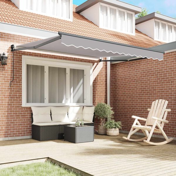 vidaXL Awning Manual Light Grey 300 x 250 cm Polyester