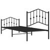 vidaXL Metal Bed Frame without Mattress with Footboard Black 90x190cm
