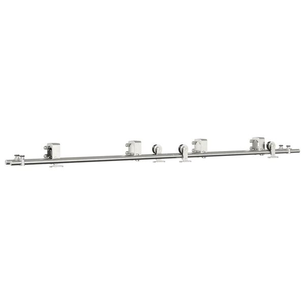 vidaXL Sliding Door Hardware Kit 200 cm Stainless Steel Silver