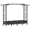vidaXL Raised Bed with Trellis and Roof Brown 207 x 40 x 129 cm PP
