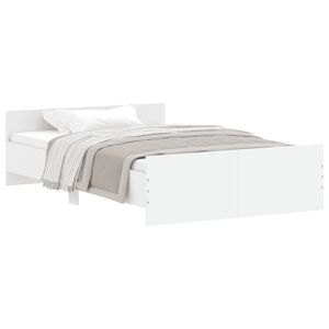 vidaXL Bed Frame without Mattress White 120x190 cm Small Double