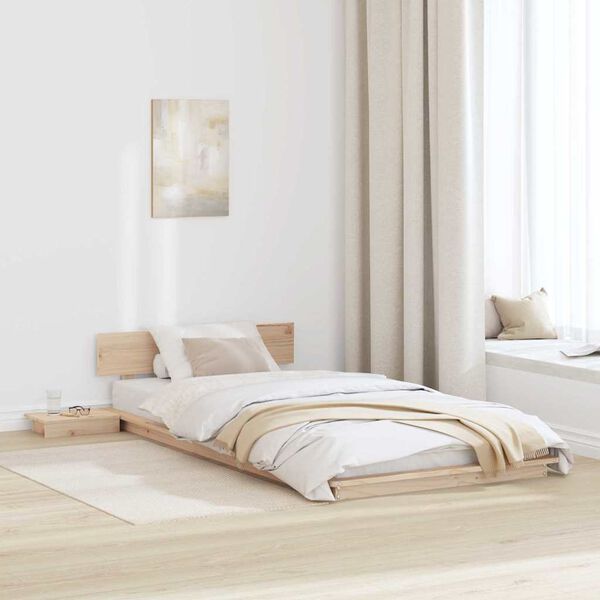 vidaXL Bed Frame Brown 100 x 200 cm Wood