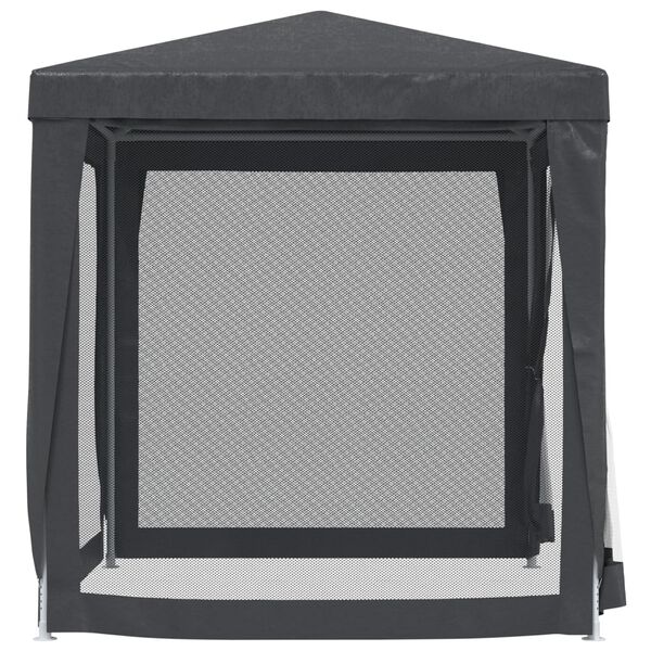 vidaXL Party Tent with 4 Mesh Sidewalls Anthracite 2x2 m HDPE