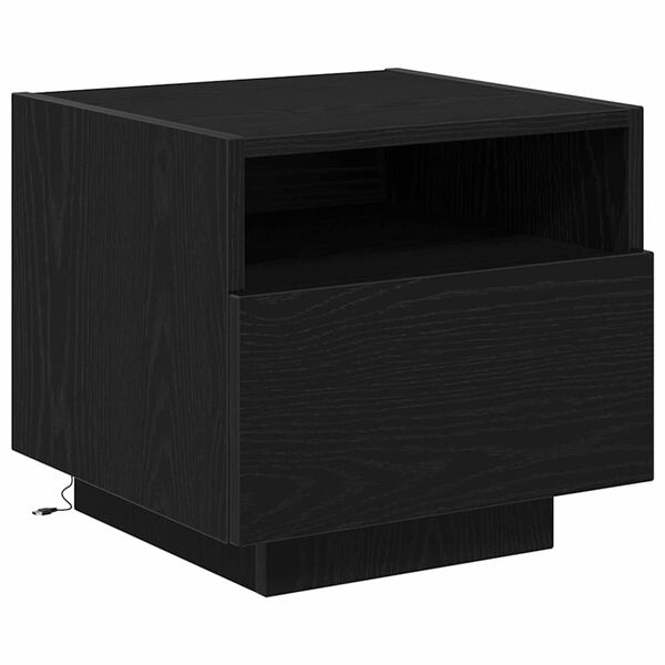 vidaXL Bedside Cabinet Black Oak 40 x 39 x 37 cm Engineered Wood