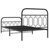vidaXL Metal Bed Frame without Mattress with Footboard Black 107x203cm