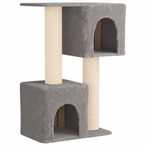 vidaXL Cat Tree with Sisal Scratching Posts Light Grey 114 cm