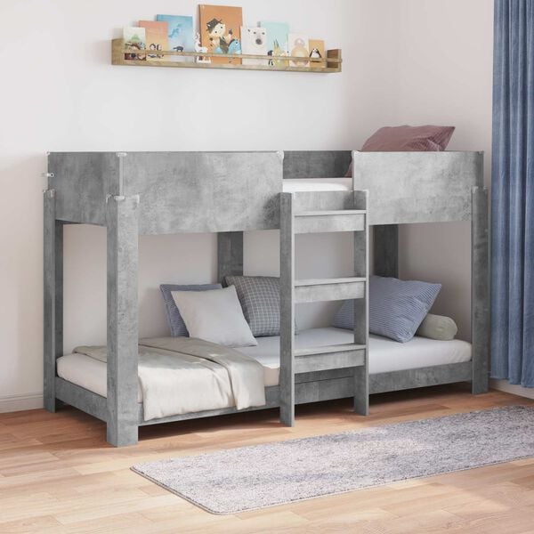 vidaXL Bunk Bed for Kids Concrete Grey 80 x 190 cm Engineered Wood