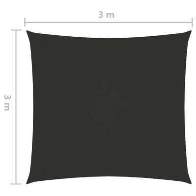 vidaXL Sunshade Sail Oxford Fabric Square 3x3 m Anthracite