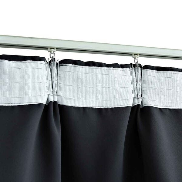 vidaXL Blackout Curtains with Hooks 2 pcs Black 140x175 cm