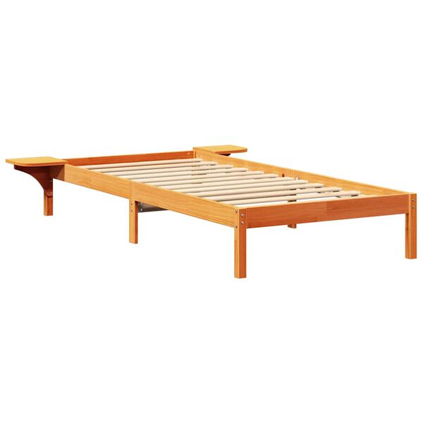 vidaXL Bed Frame Wax Brown 100 x 200 cm Solid Pine Wood