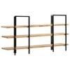vidaXL 3-Tier Bookcase 160x31x80 cm Solid Mango Wood