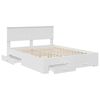 vidaXL Bed Frame with Headboard White 150 x 200 cm Engineered Wood