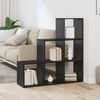 vidaXL Room Divider Bookcase Black Oak 99 x 29 x 99 cm Engineered Wood