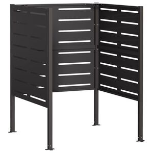 vidaXL Wheelie Bin Screen 85 x 85 x 113 cm Steel Black