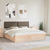 vidaXL Bed Frame with Upholstered Headboard Taupe 180 x 200 cm