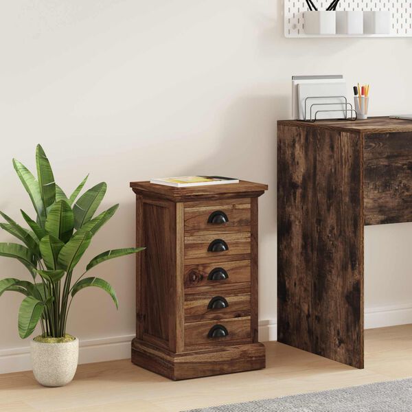 vidaXL Chest of Drawers Brown 35 x 30 x 60 cm Solid Teak Wood