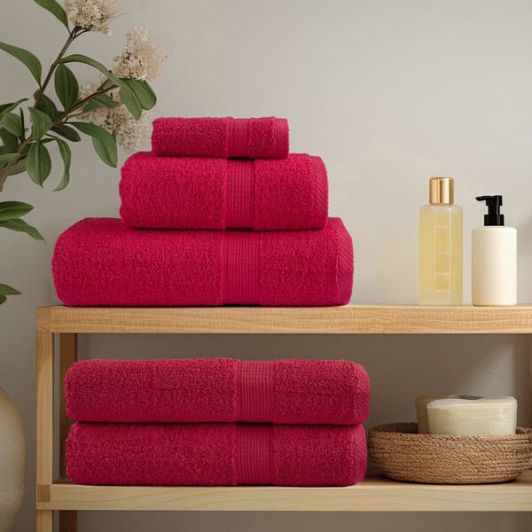 vidaXL Premium Bath Towels "SOLUND" 10 pcs Red 100x150 cm 600 gsm