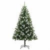 vidaXL Artificial Hinged Christmas Tree with Flocked Snow 150 cm