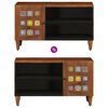 vidaXL TV Cabinet with Door Walnut 80 x 31.5 x 46 cm Solid Mango Wood