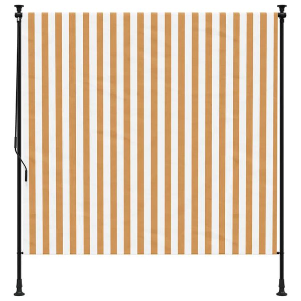 vidaXL Outdoor Roller Blind Orange and White 200x270 cm Fabric&Steel