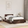 vidaXL Bed Frame with Headboard without Mattress Brown Oak 90x200 cm
