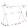 vidaXL Gaming Desk LED with Y Shape Black 110x60x75 cm