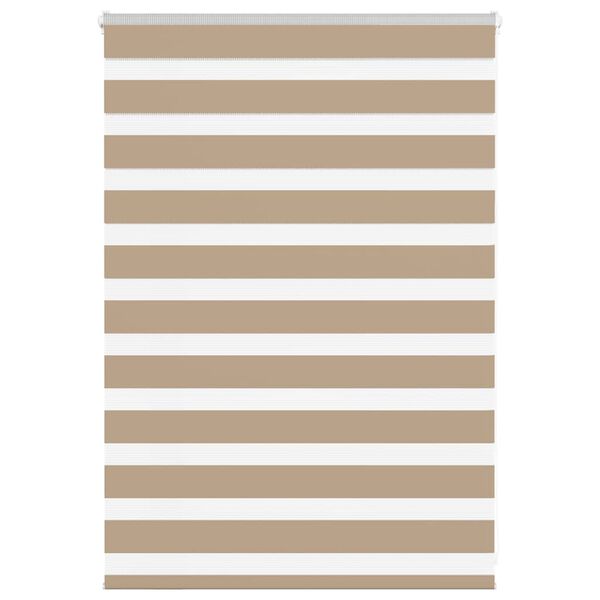 vidaXL Zebra Blind Sand Brown 95x100 cm Fabric Width 90.9 cm Polyester