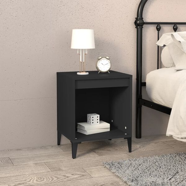 vidaXL Bedside Cabinet Black 40x35x50 cm