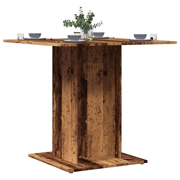 vidaXL Dining Table Old Wood 80x80x75 cm Engineered Wood