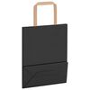 vidaXL Paper Bags 50 pcs with Handles Black 18x8x22 cm