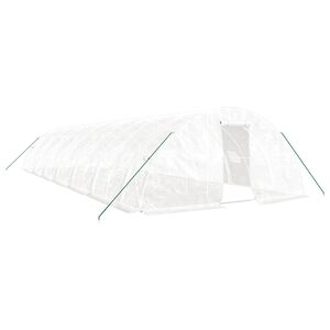 vidaXL Greenhouse with Steel Frame White 70 m&sup2; 14x5x2.3 m