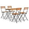 vidaXL 5 Piece Folding Bistro Set Solid Wood Acacia and Steel