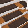 vidaXL Stair Mats Self-adhesive 30 pcs 65x21x4 cm Brown Rectangular Edge