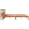 vidaXL Bed Frame with Headboard without Mattress Wax Brown 135x190 cm Double